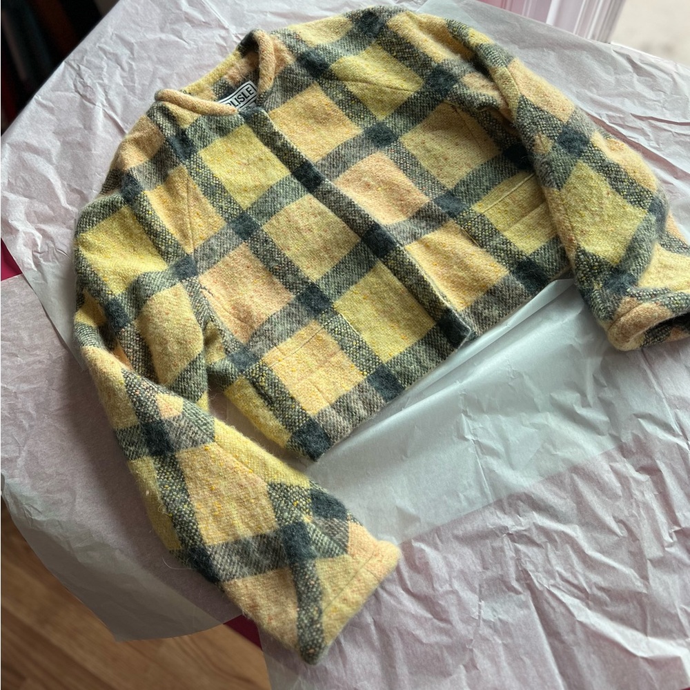 VTG 90s Carlisle crop wool mohair jacket 4 vintage MINT lined pockets roll cuffs - Picture 11 of 12